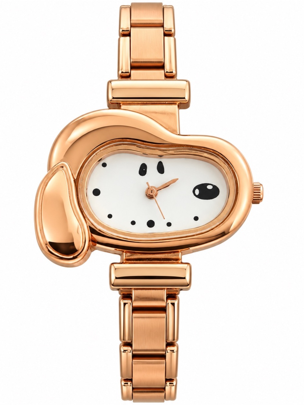 Snoopy IRose Gold Dog Face Cartoon Novelty Watch